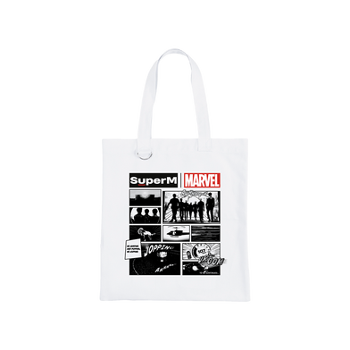 SuperM X MARVEL Cartoon Print Tote Bag + Digital Album